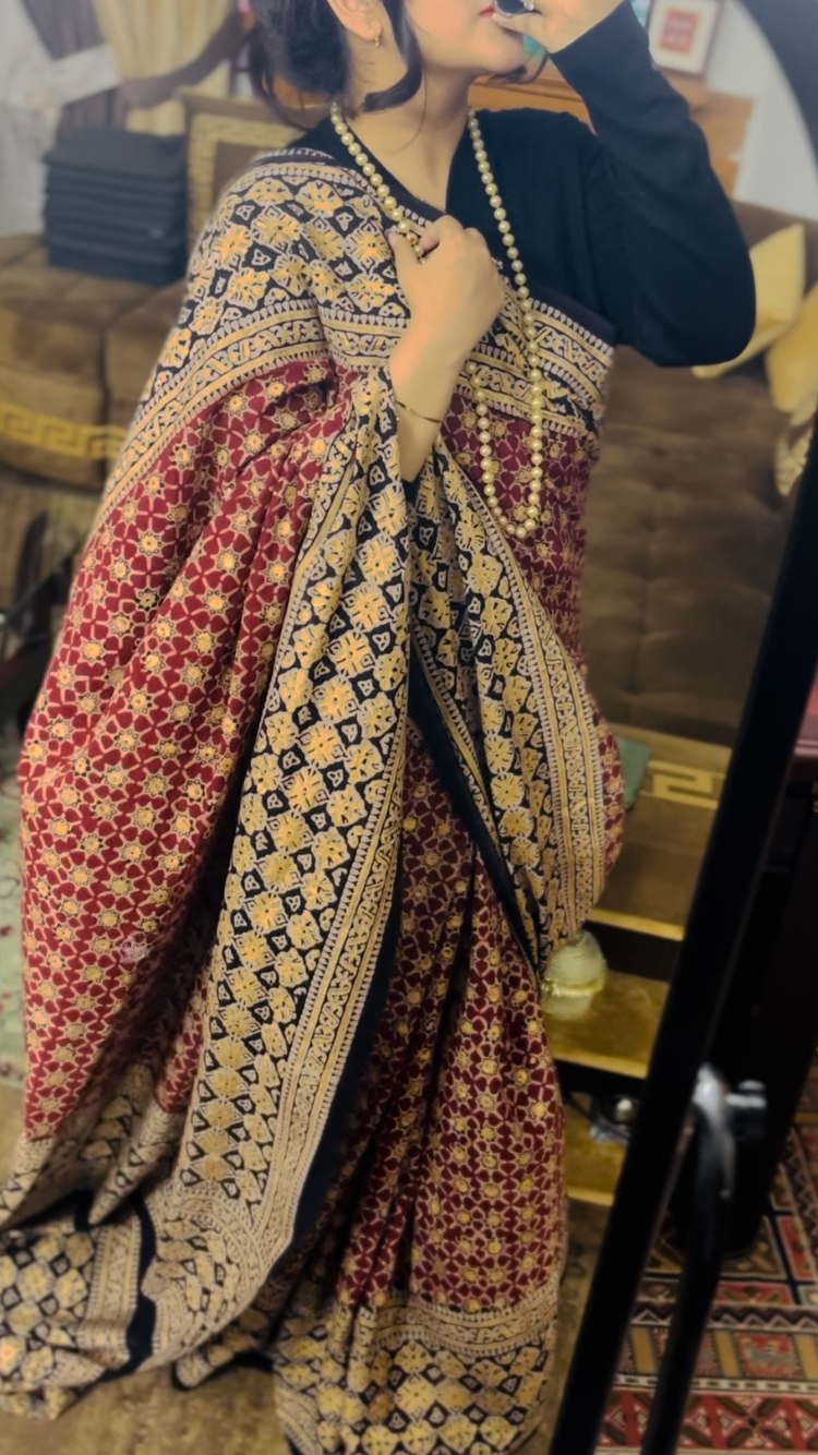 The Elegance of Premium Block Printed Saari - Image 3