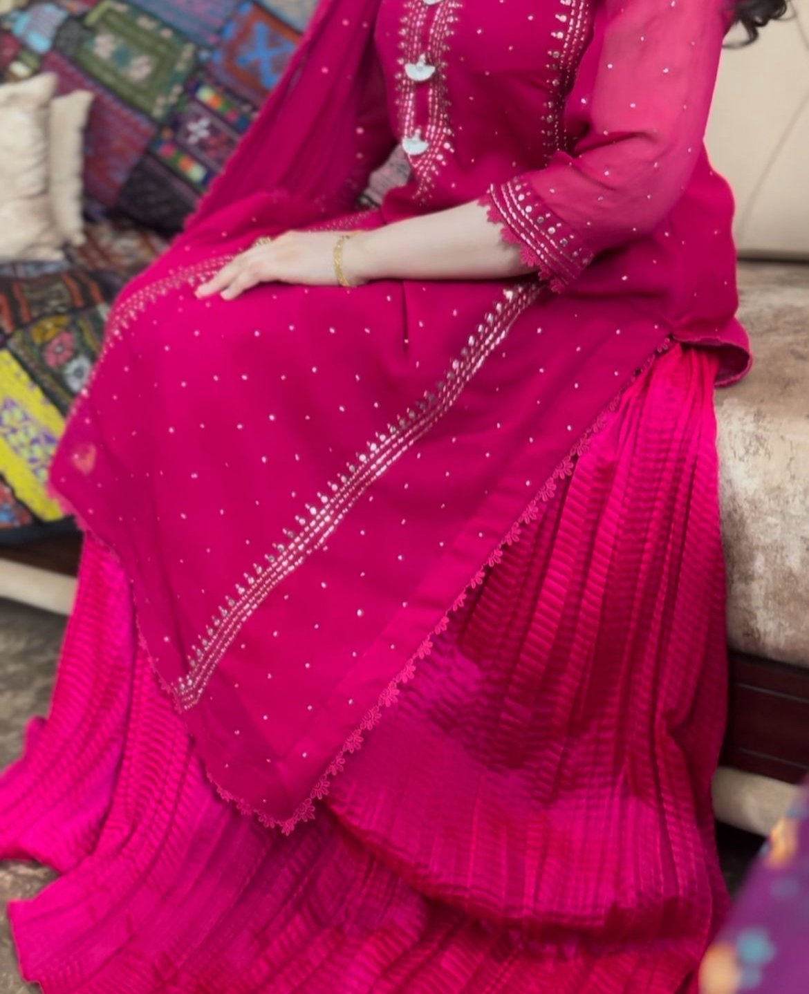 Elegant Gharara with Mukaish Work - Image 4