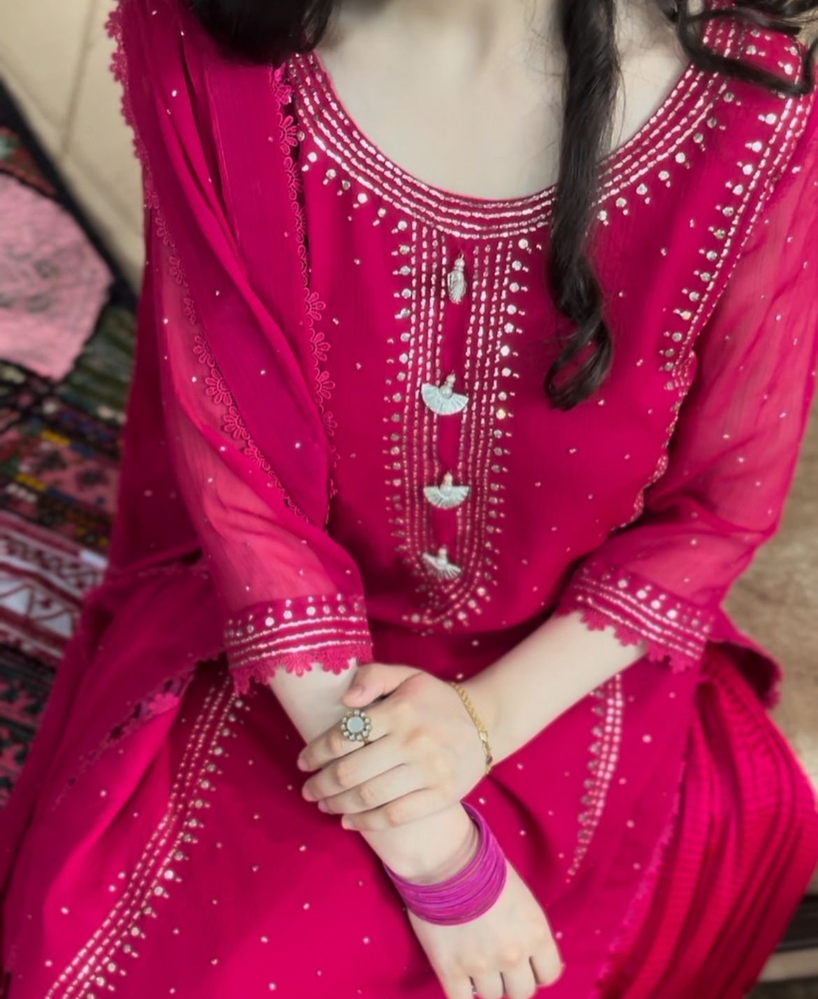 Elegant Gharara with Mukaish Work - Image 3