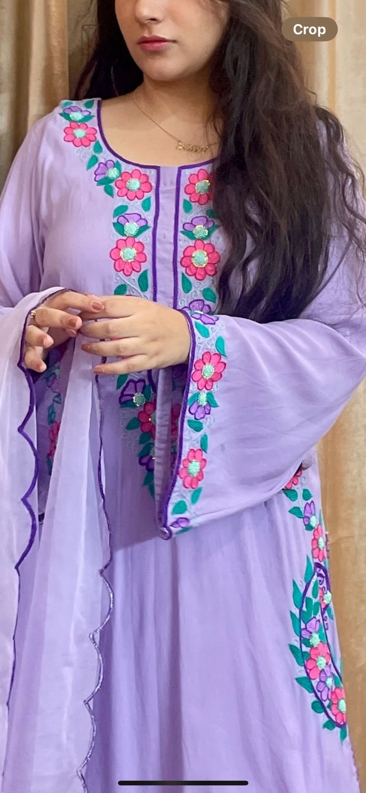 Elegance of 3PC Lilac: A Masterpiece in Hand Embroidery and Sitara Work - Image 2