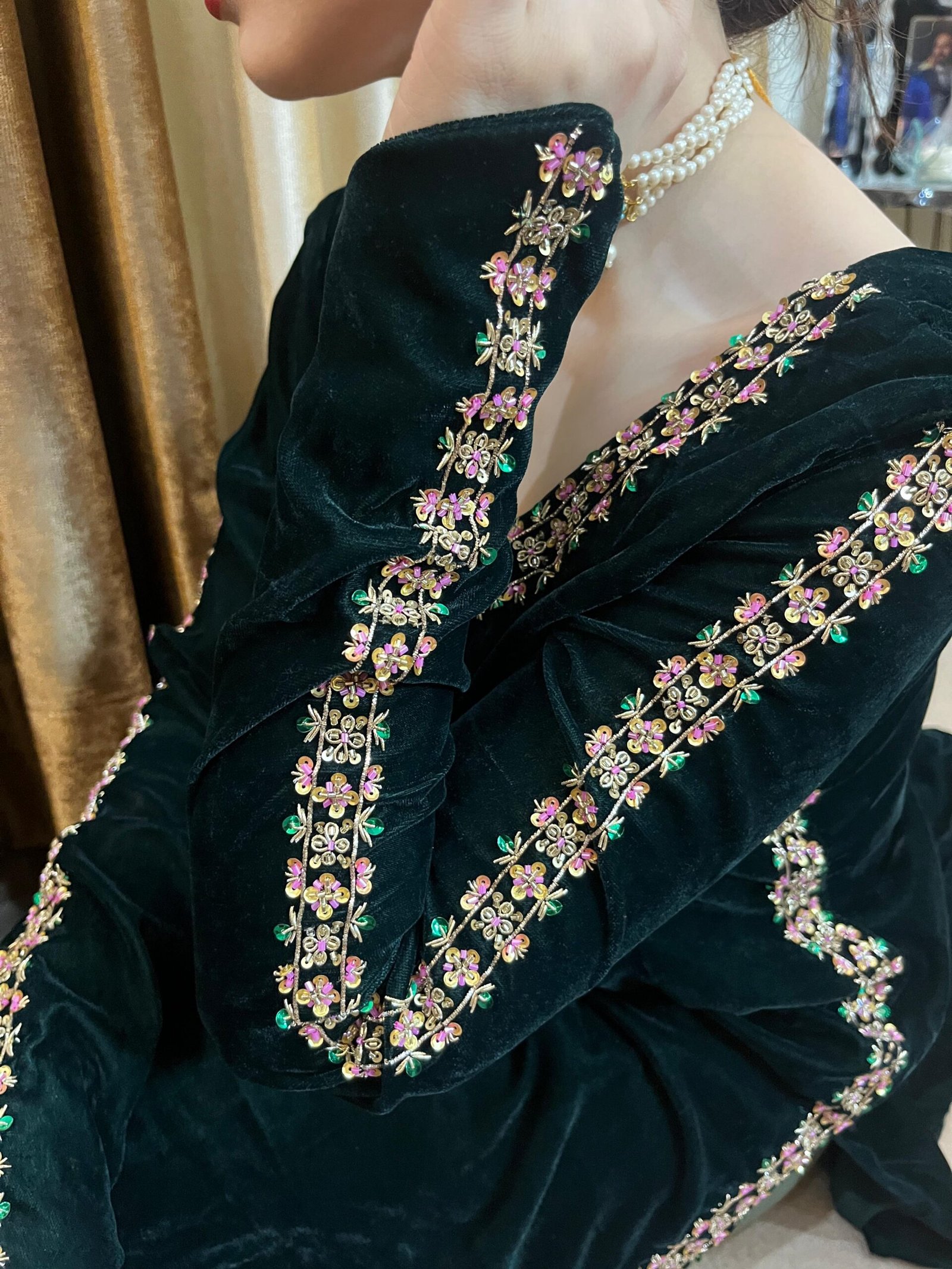 Velvet Luxury Pret: The Ultimate Embellished Shirt - Image 4